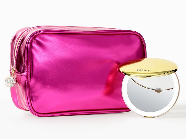 Travel Makeup Bag with LED Mirror