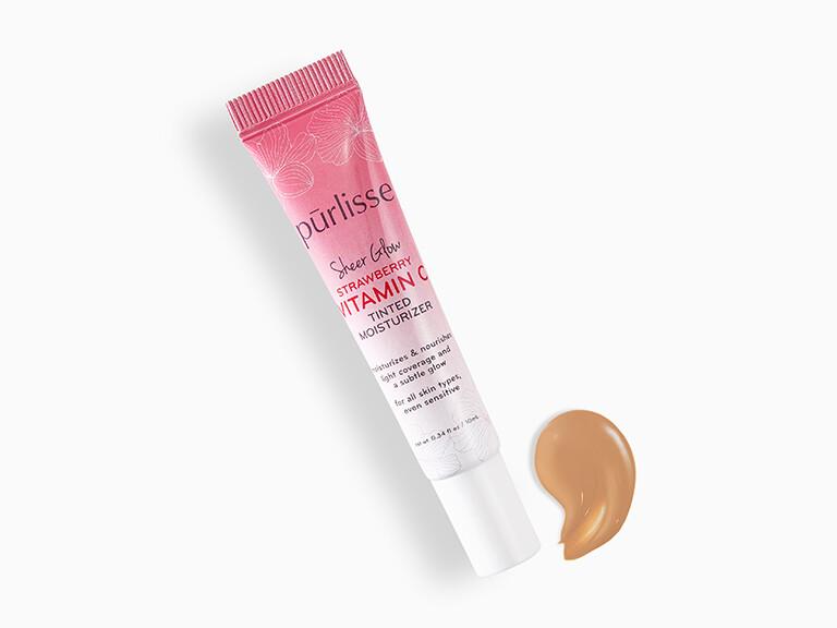 PurlisseSheerGlowStrawberryVitaminCTintedMoisturizerinMediumwithSwatch 1