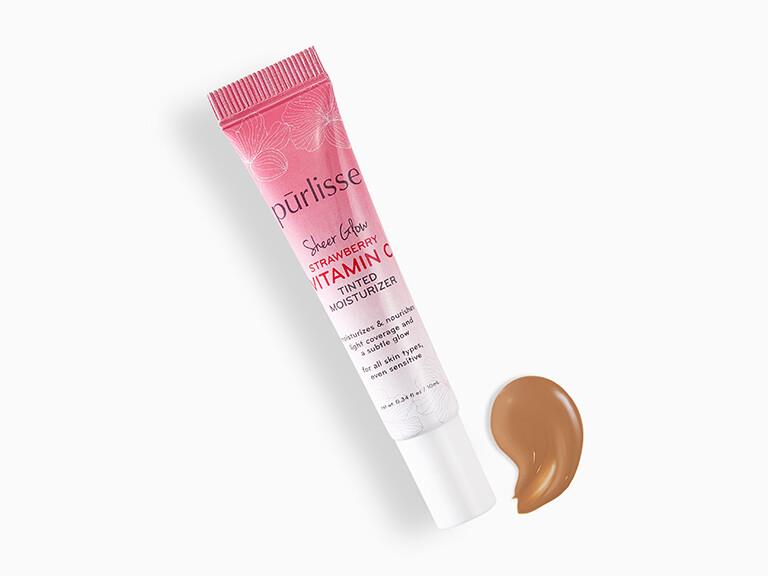 PurlisseSheerGlowStrawberryVitaminCTintedMoisturizerinTanwithSwatch 1