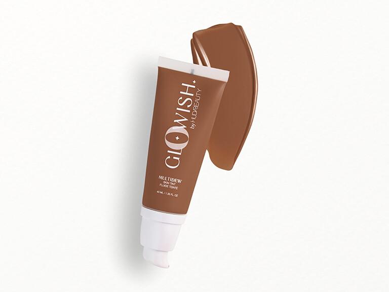 Resized Media/052124 HUDABEAUTYGloWishMultidewSkinTintinDeepTint Swatch Slide82 4x3 8923
