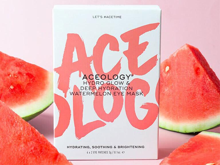 Resized Media/ACEOEYC1072575 ACEOLOGY Hydro Glow Deep Hydration Watermelon Eye Mask 4PK Editorial 1