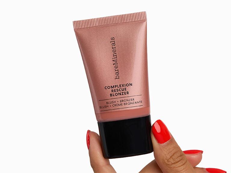 Resized Media/BAREMINERALSCOMPLEXIONRESCUEBLONZER LiquidBlushBronzer InHand InKissOfRose2002
