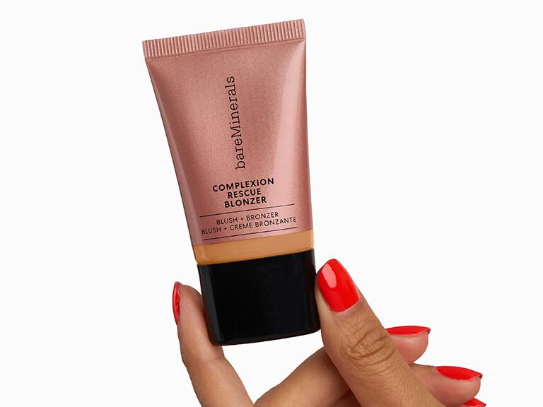Resized Media/BAREMINERALSCOMPLEXIONRESCUEBLONZER LiquidBlushBronzer InHand InKissOfSpice
