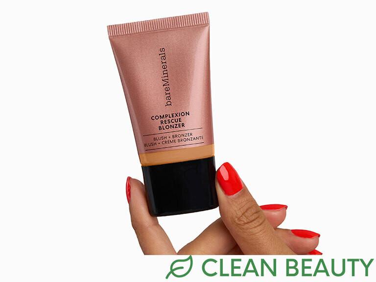 Resized Media/BRMNCHK1072851 BAREMINERALS COMPLEXION RESCUE BLONZER Liquid Blush Bronzer In Hand In Kiss Of Spice
