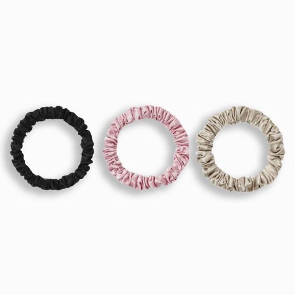 Resized Media/COCUATL2000002 COCUS POCUS Skinny Silky Scrunchies Pink Black Taupe Full