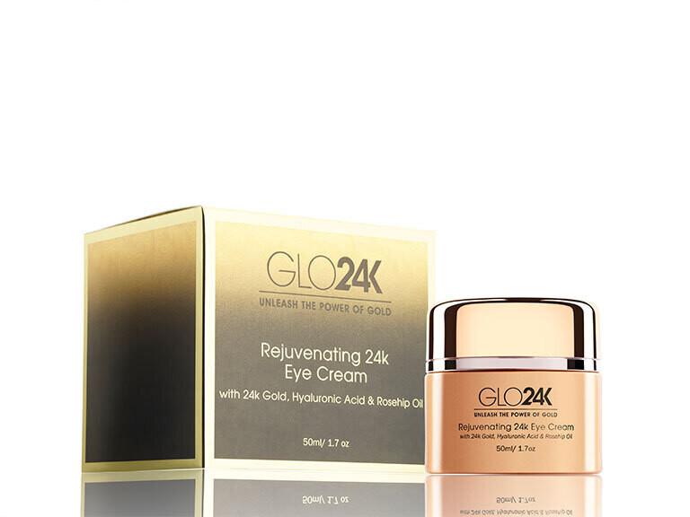 Resized Media/GLO2EYC1044564 With Sticker Rejuv 24k Eye Cream Jar Closed Single With Box Wht