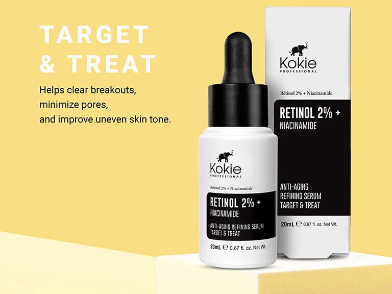 Resized Media/KOKITRT1065336 KOKIE RETINOL 2 NIACINAMIDE SERUM 3000X3000 Stylized Shot Full