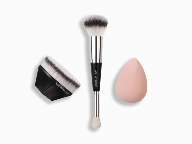 Resized Media/RPERATL1074247 REAL PERFECTION Kabuki Brush Foundation Brush Sponge 3piece Set