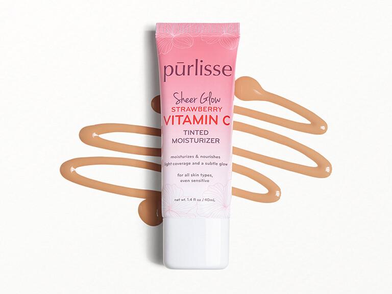 Resized Media/purlissesheerglowstrawberryvitaminctintedmoisturizerswatchinshadeMediumTan 1
